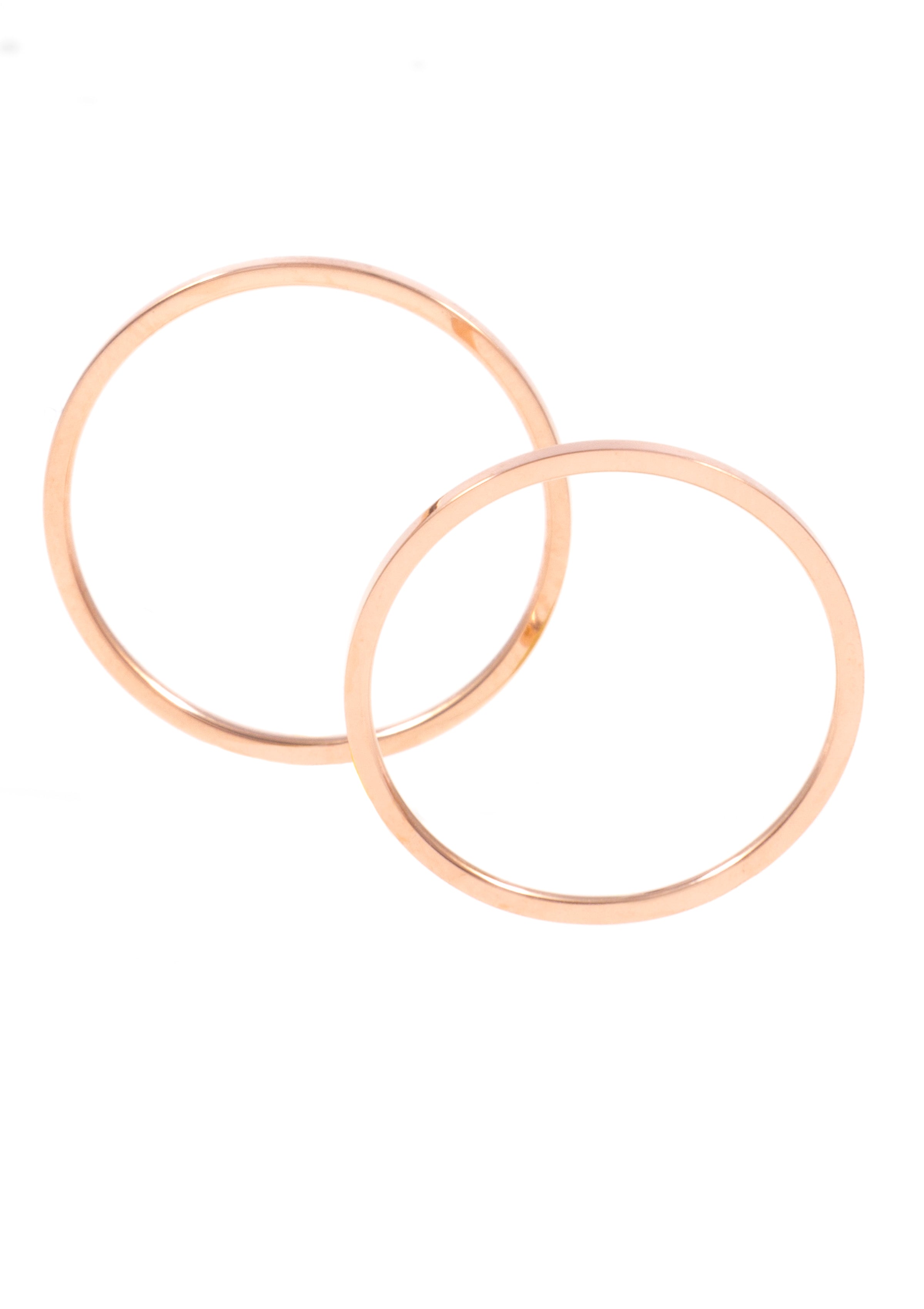Ensemble Bague Acier Inoxydable Or Rose
